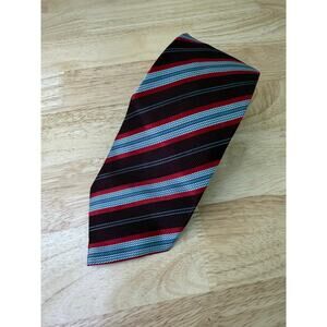 Borrelli Napoli Italian Men’s Silk Neck Tie Red Maroon Blue